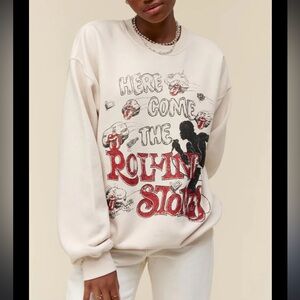 ROLLING STONES HERE COMES THE STONES BF CREW SWEATSHIRT SIZE SMALL